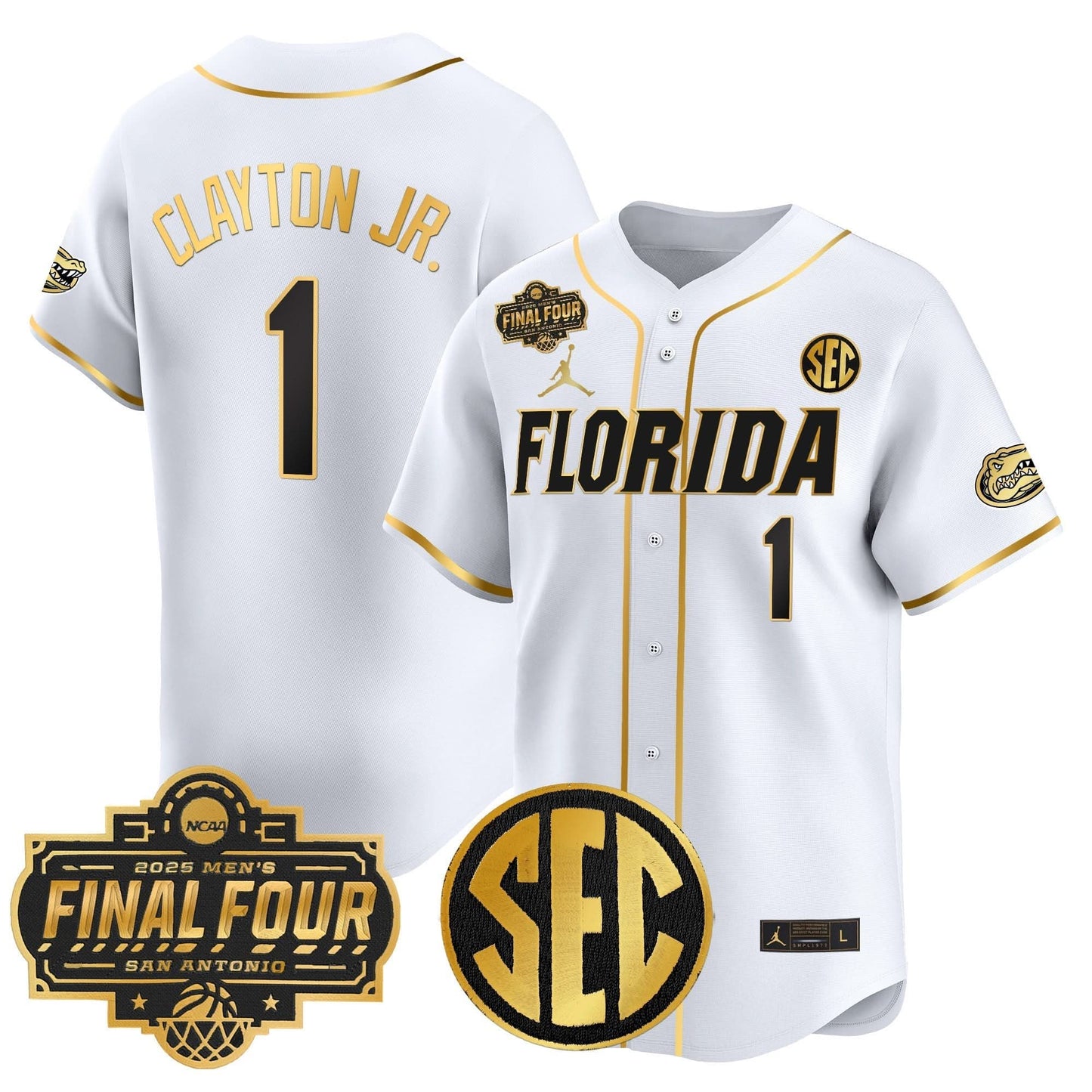 Men's Florida Gators 2025 Final Four Patch Vapor Baseball Jersey - All Stitched
