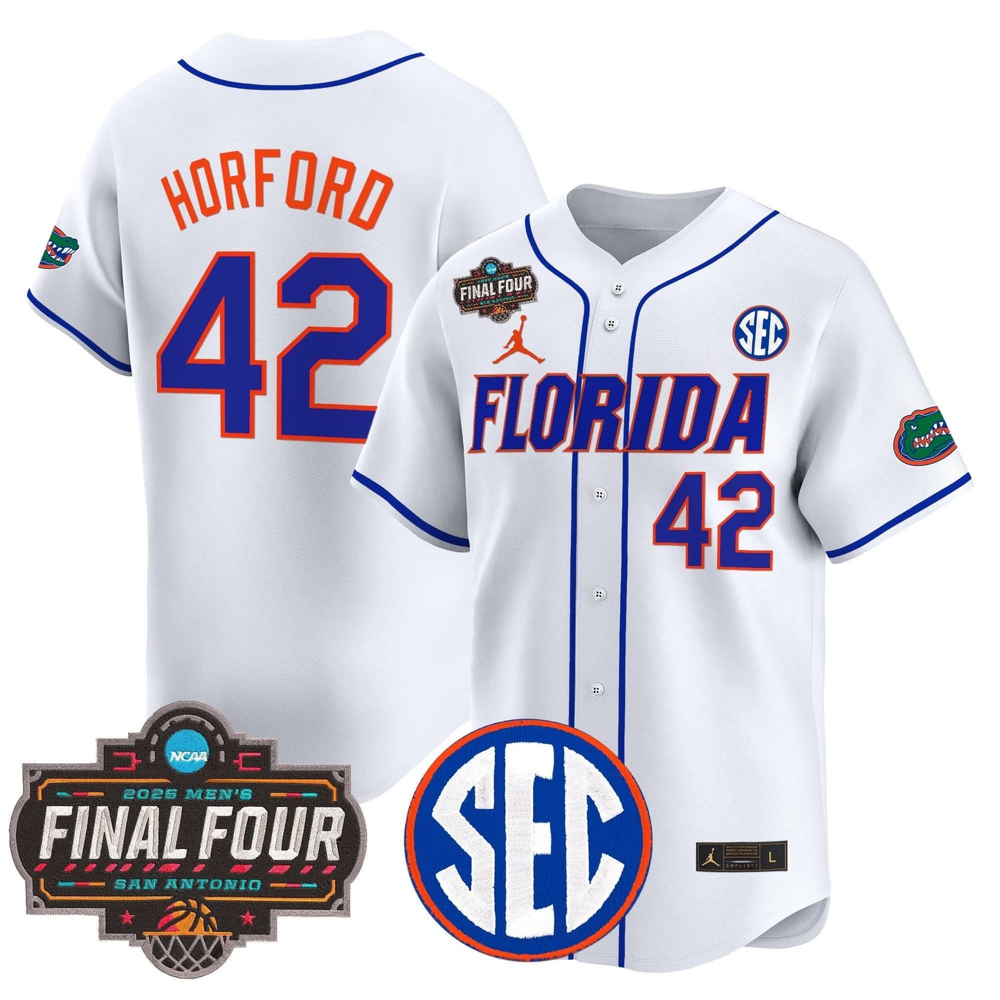 Men's Florida Gators 2025 Final Four Patch Vapor Baseball Jersey - All Stitched
