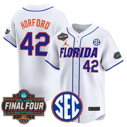 Men's Florida Gators 2025 Final Four Patch Vapor Baseball Jersey - All Stitched