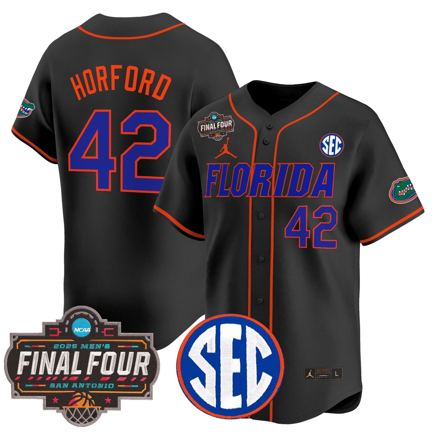 Men's Florida Gators 2025 Final Four Patch Vapor Baseball Jersey - All Stitched