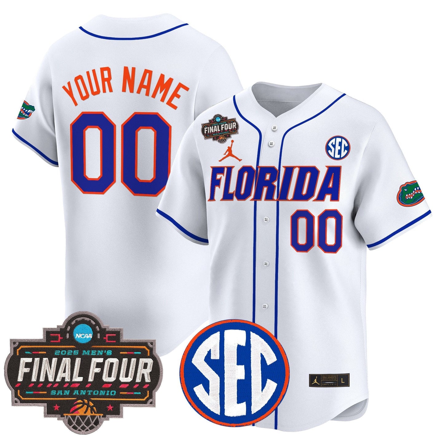 Florida Gators 2025 Final Four Patch Vapor Baseball Custom Jersey - All Stitched