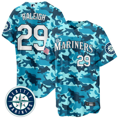 Men's Seattle Mariners Salute to Armed Forces Night - Camo Jersey