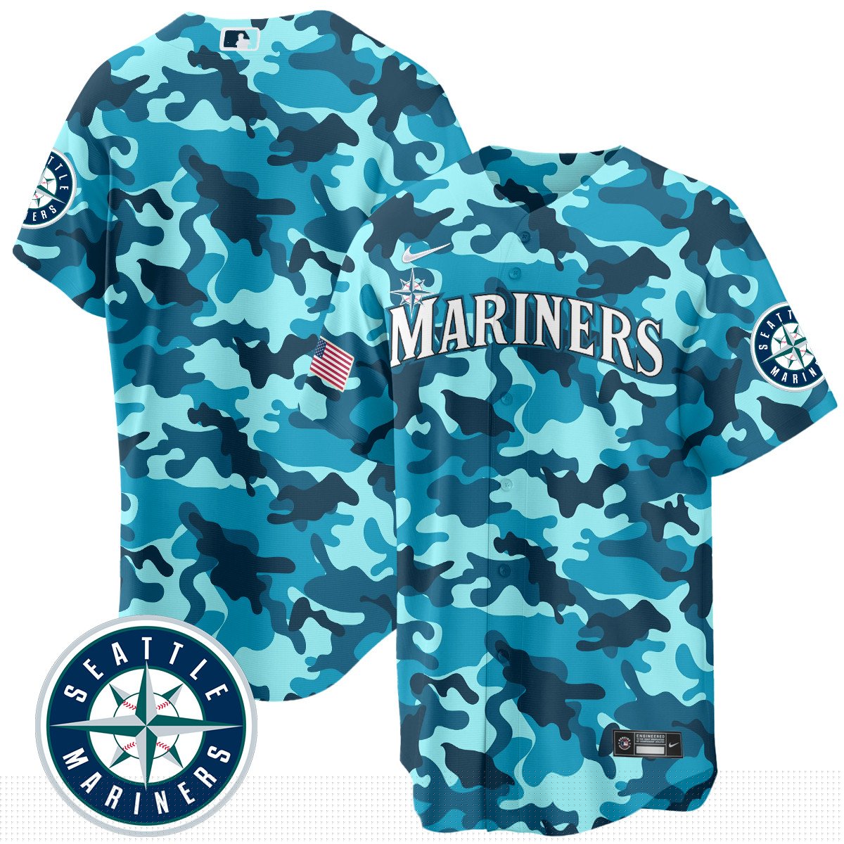 Men's Seattle Mariners Salute to Armed Forces Night - Camo Jersey