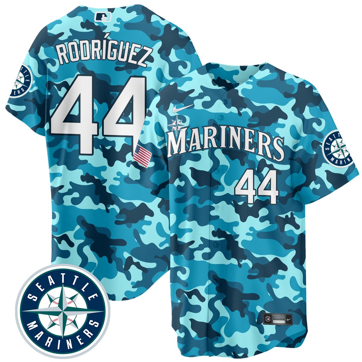Men's Seattle Mariners Salute to Armed Forces Night - Camo Jersey