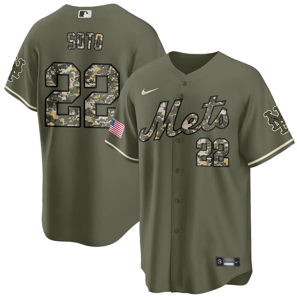 New York Mets 2025 Sean Manaea Camo Jersey - All Stitched
