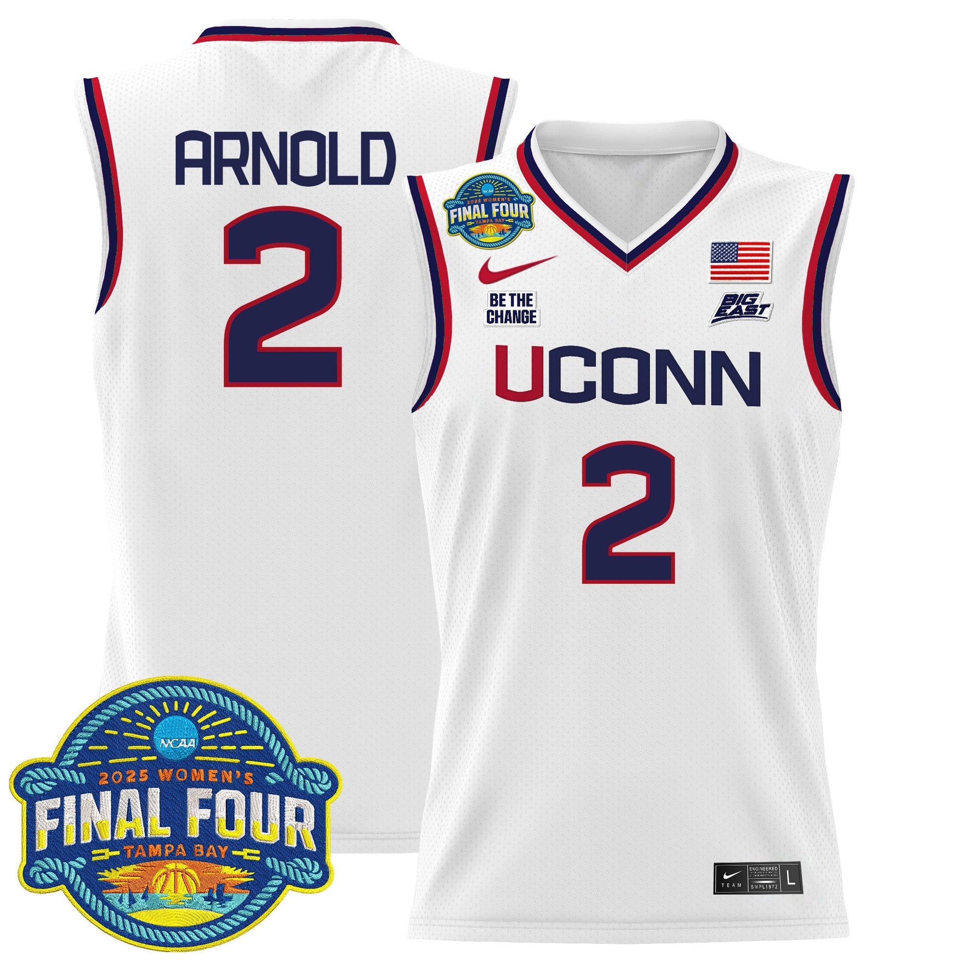 Men's Size - UConn Huskies 2025 Big Eat Women's Final Four Patch Lightweight Basketball Jersey - All Stitched
