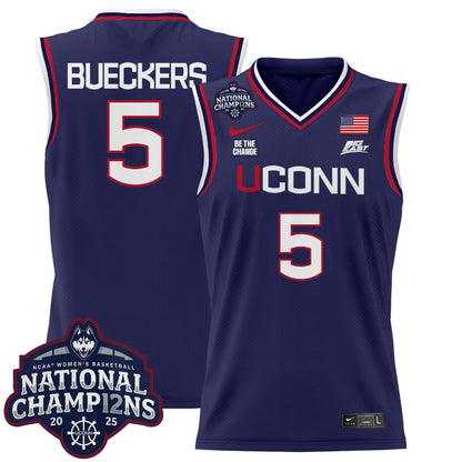Men's Size - UConn Huskies 2025 Women's National Champions Patch Lightweight Basketball Jersey - All Stitched