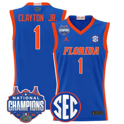 Men's Florida Gators 2025 National Champions Basketball Jersey - All Stitched