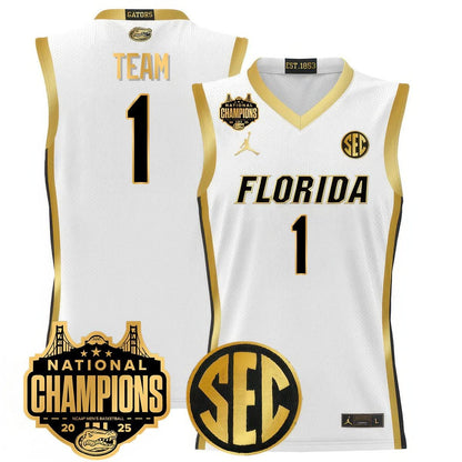 Men's Florida Gators 2025 National Champions Basketball Jersey - All Stitched