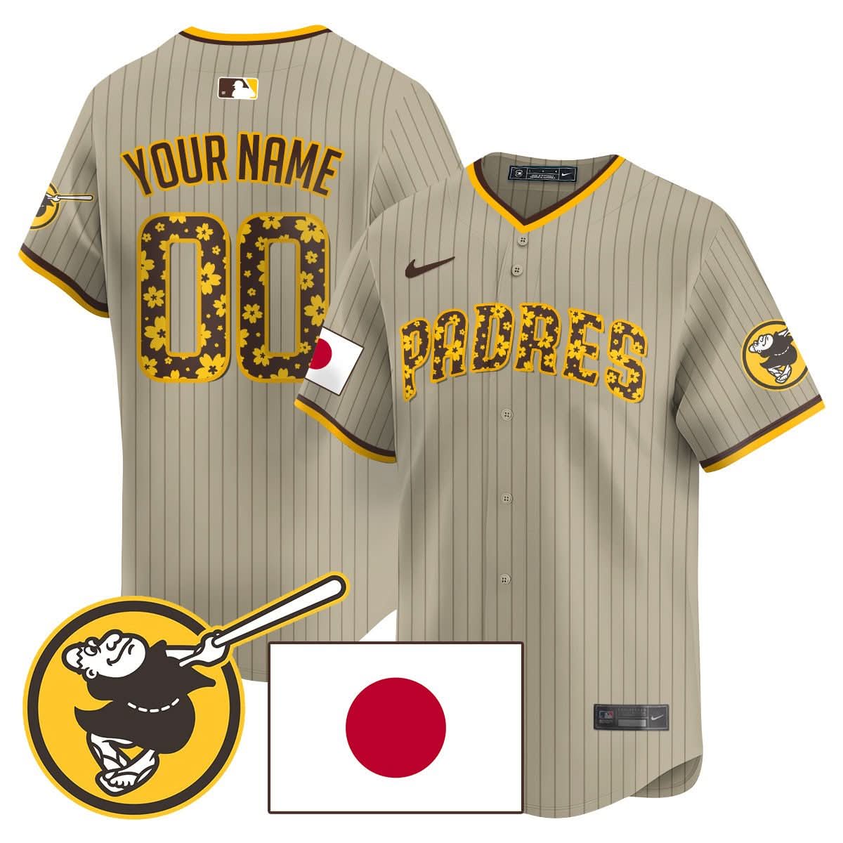 Custom Gender/Name San Diego Padres Japanese Heritage Jersey - All Stitched