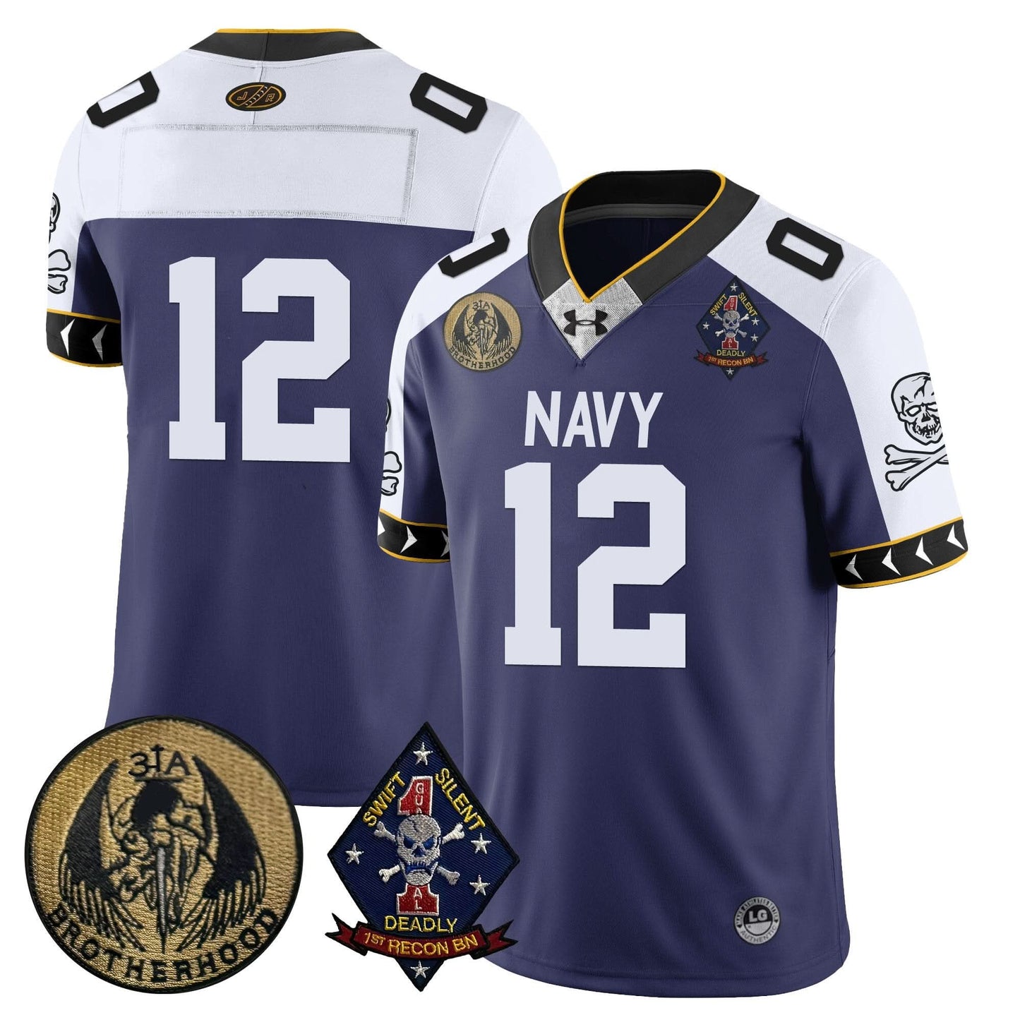 Men's Navy Midshipmen Lacrosse Jolly Rogers Vapor Limited Jersey - All Stitched