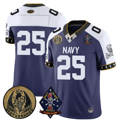 Men's Navy Midshipmen Lacrosse Jolly Rogers Vapor Limited Jersey - All Stitched