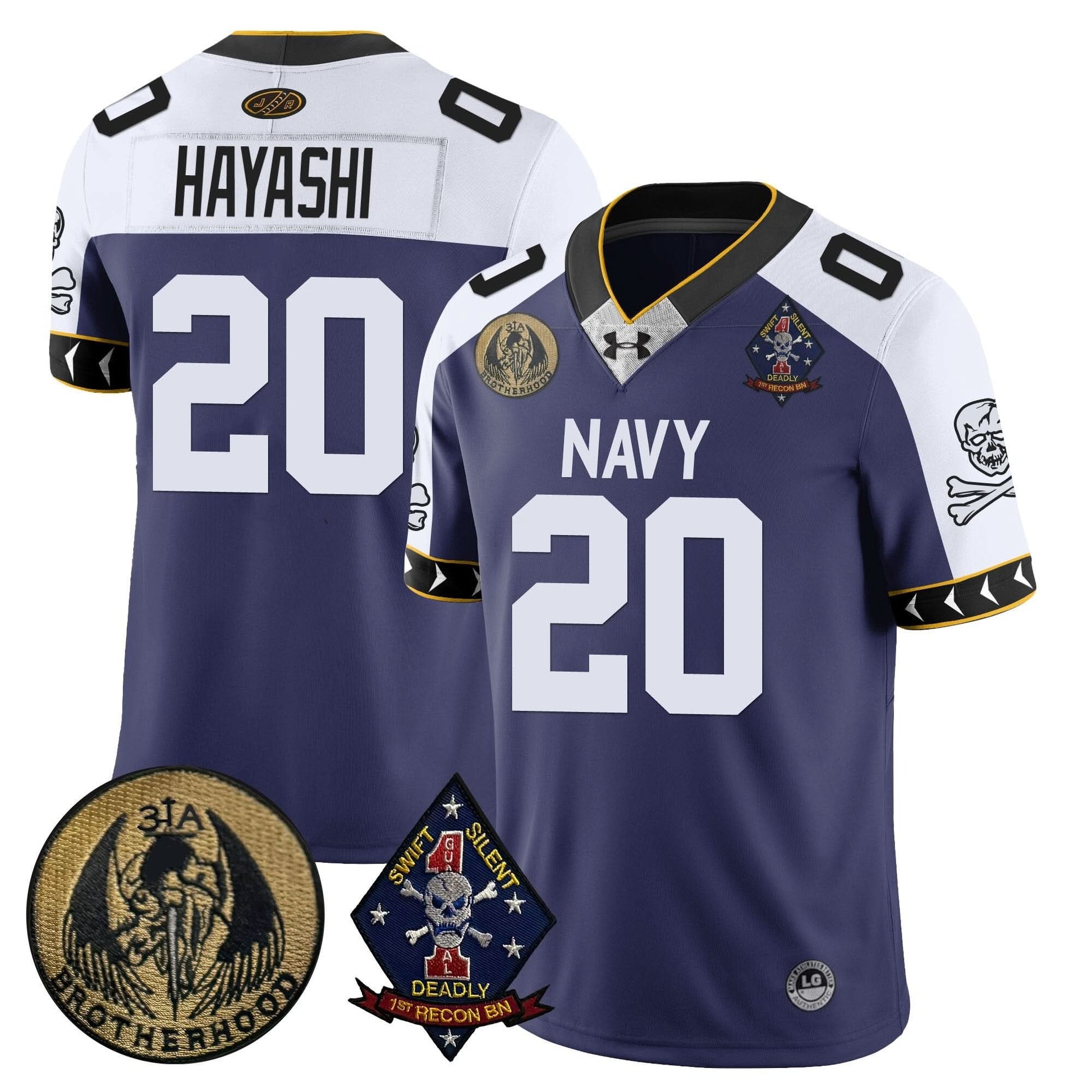 Men's Navy Midshipmen Lacrosse Jolly Rogers Vapor Limited Jersey - All Stitched
