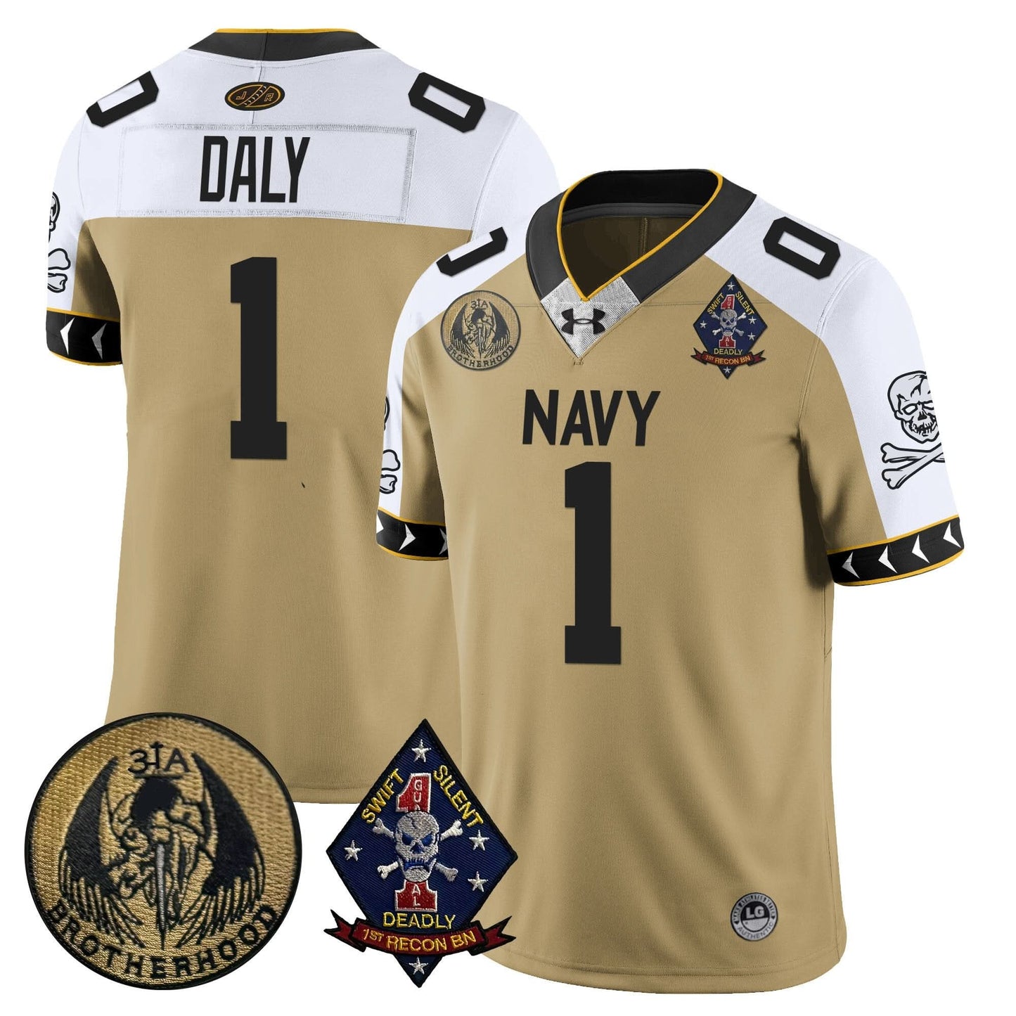 Men's Navy Midshipmen Lacrosse Jolly Rogers Vapor Limited Jersey - All Stitched