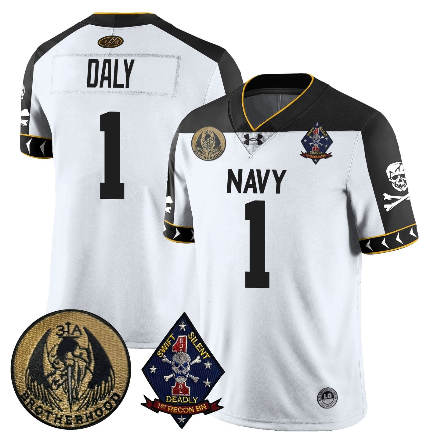 Men's Navy Midshipmen Lacrosse Jolly Rogers Vapor Limited Jersey - All Stitched