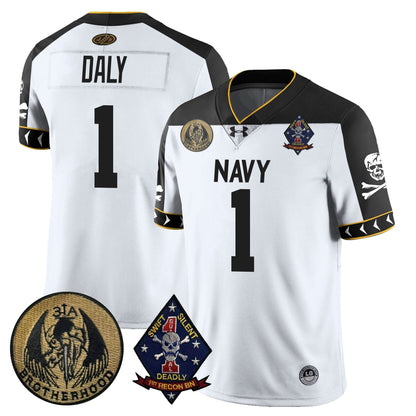 Men's Navy Midshipmen Lacrosse Jolly Rogers Vapor Limited Jersey - All Stitched