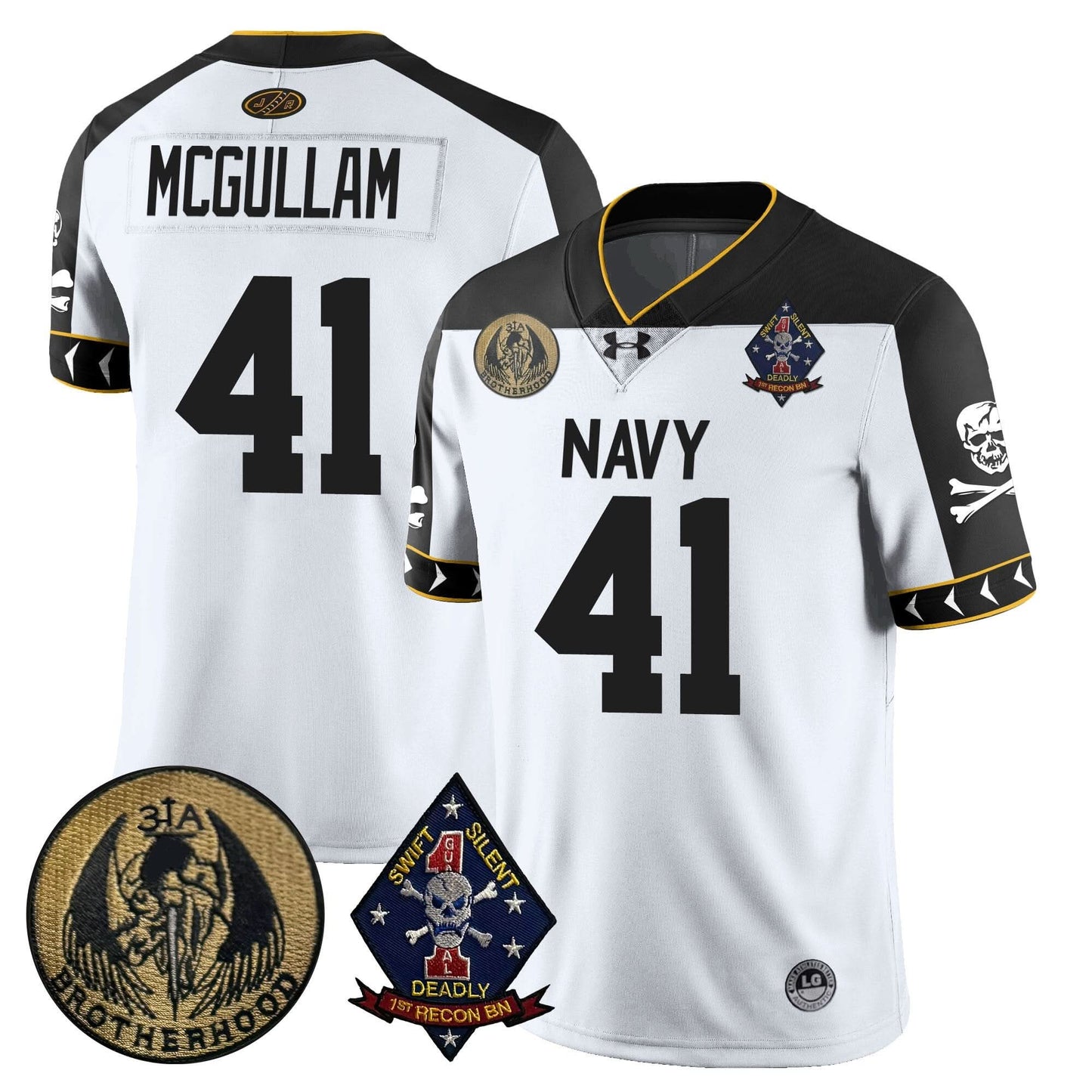 Men's Navy Midshipmen Lacrosse Jolly Rogers Vapor Limited Jersey - All Stitched