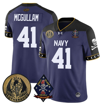 Men's Navy Midshipmen Lacrosse Jolly Rogers Vapor Limited Jersey - All Stitched