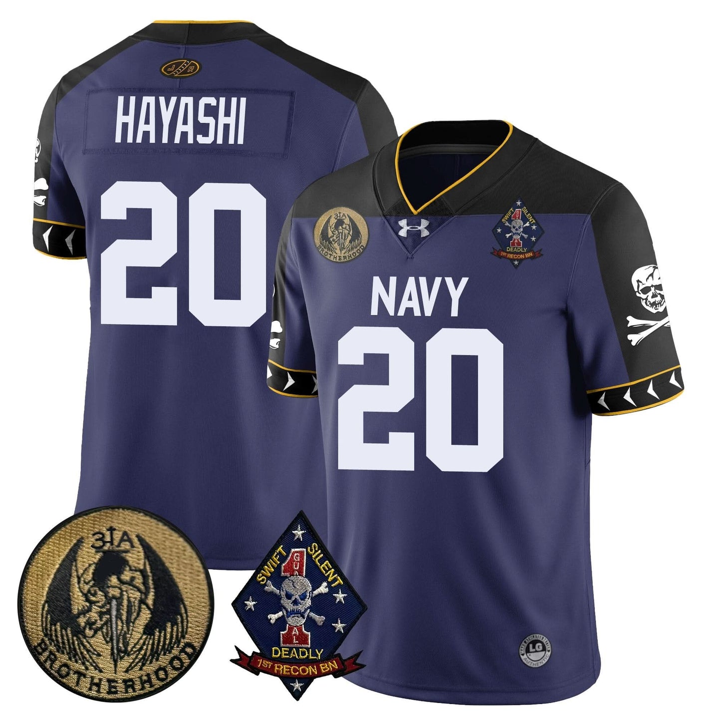 Men's Navy Midshipmen Lacrosse Jolly Rogers Vapor Limited Jersey - All Stitched