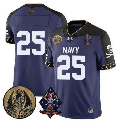 Men's Navy Midshipmen Lacrosse Jolly Rogers Vapor Limited Jersey - All Stitched