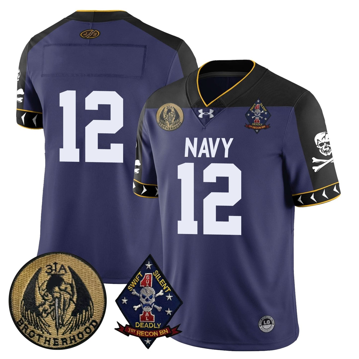 Men's Navy Midshipmen Lacrosse Jolly Rogers Vapor Limited Jersey - All Stitched