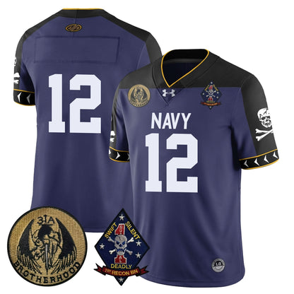 Men's Navy Midshipmen Lacrosse Jolly Rogers Vapor Limited Jersey - All Stitched