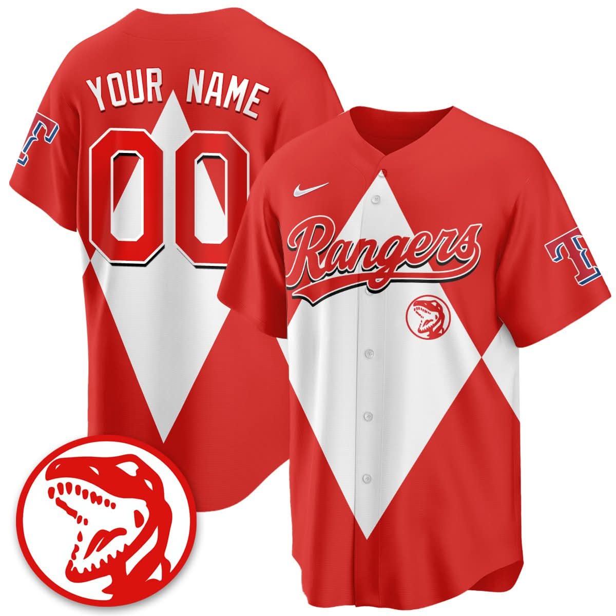 Custom Texas Rangers Power Rangers Limited Jersey - All Stitched