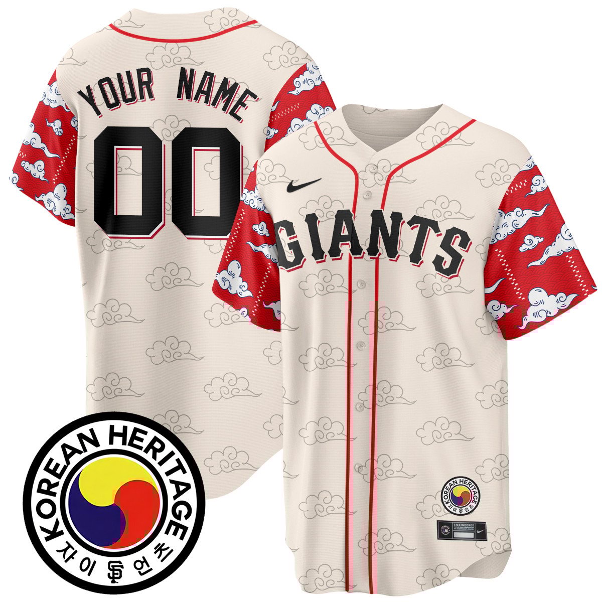 Custom Gender/Name San Francisco Giants Korean Heritage Jersey - All Stitched