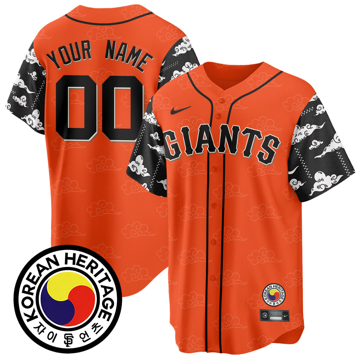 Custom Gender/Name San Francisco Giants Korean Heritage Jersey - All Stitched