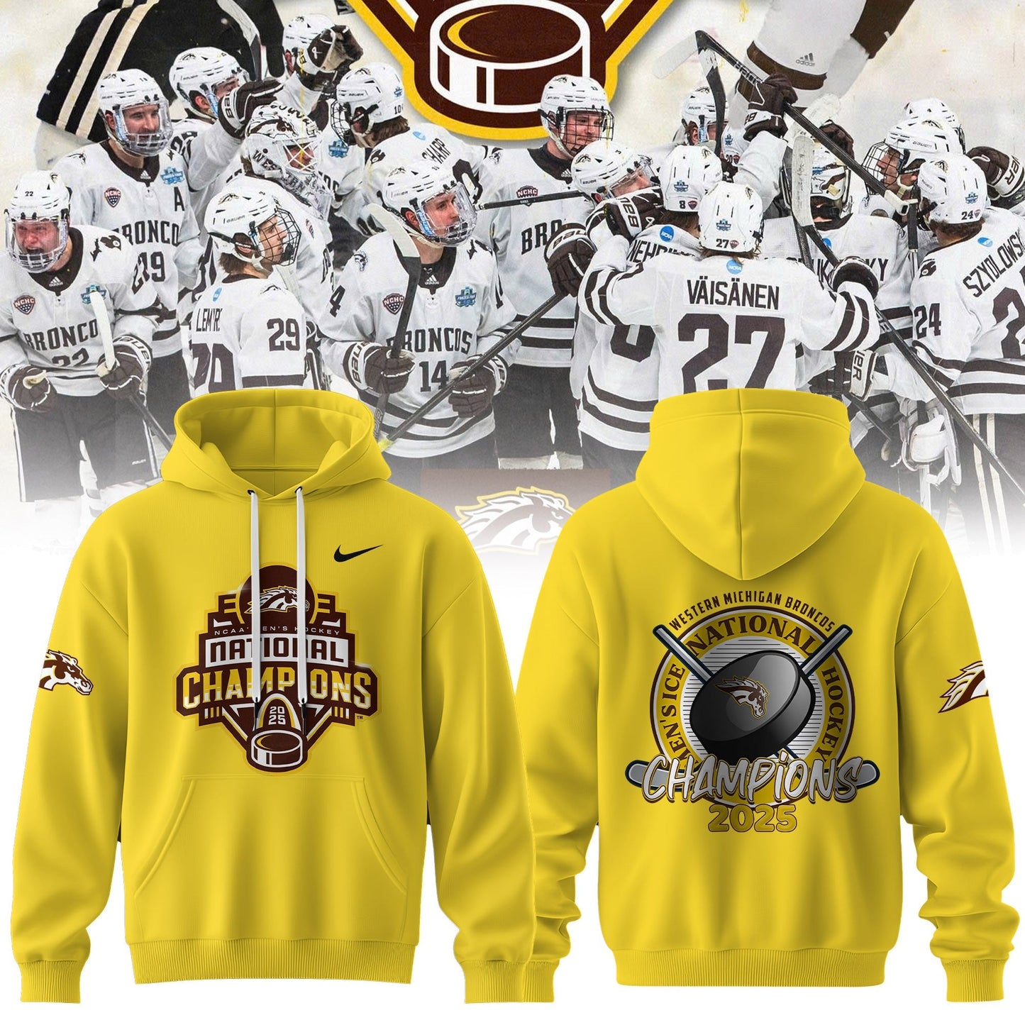 Western Michigan Broncos 2025 National Champions Patch Premium Hoodie