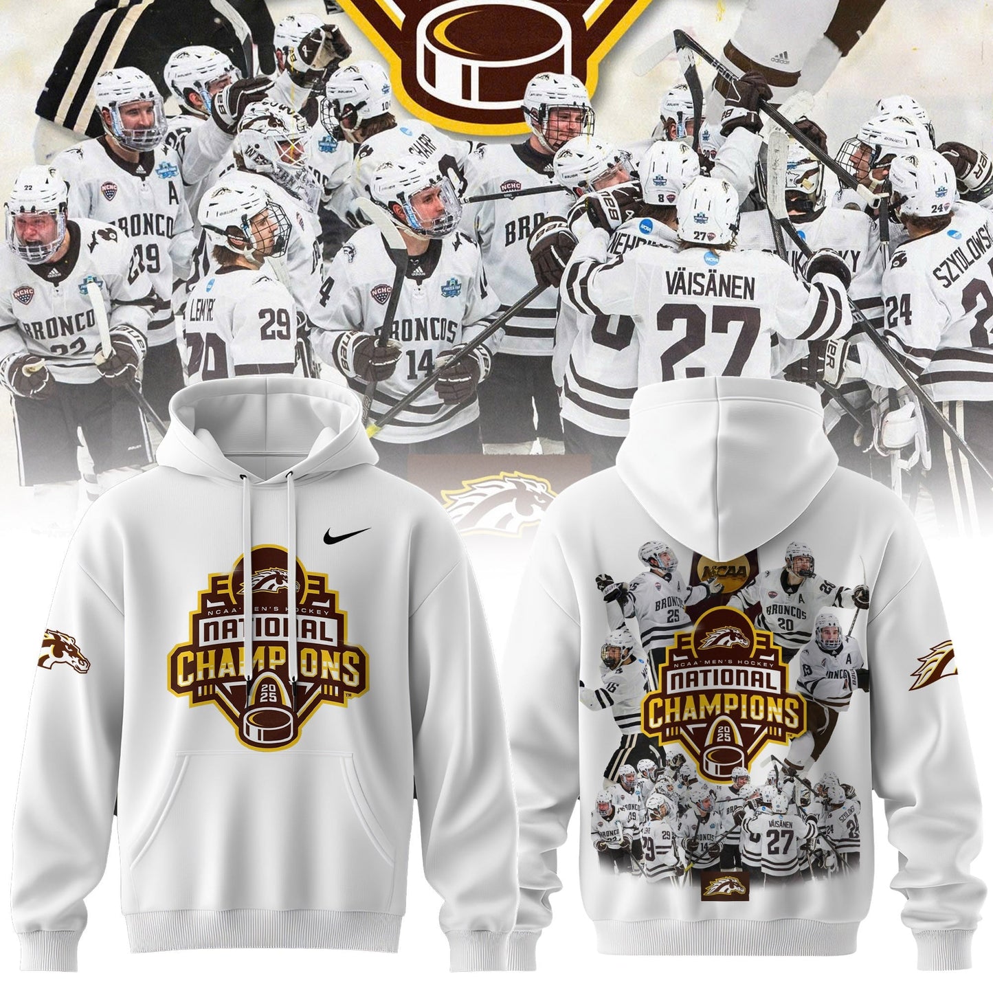Western Michigan Broncos 2025 National Champions Patch Premium Hoodie N2