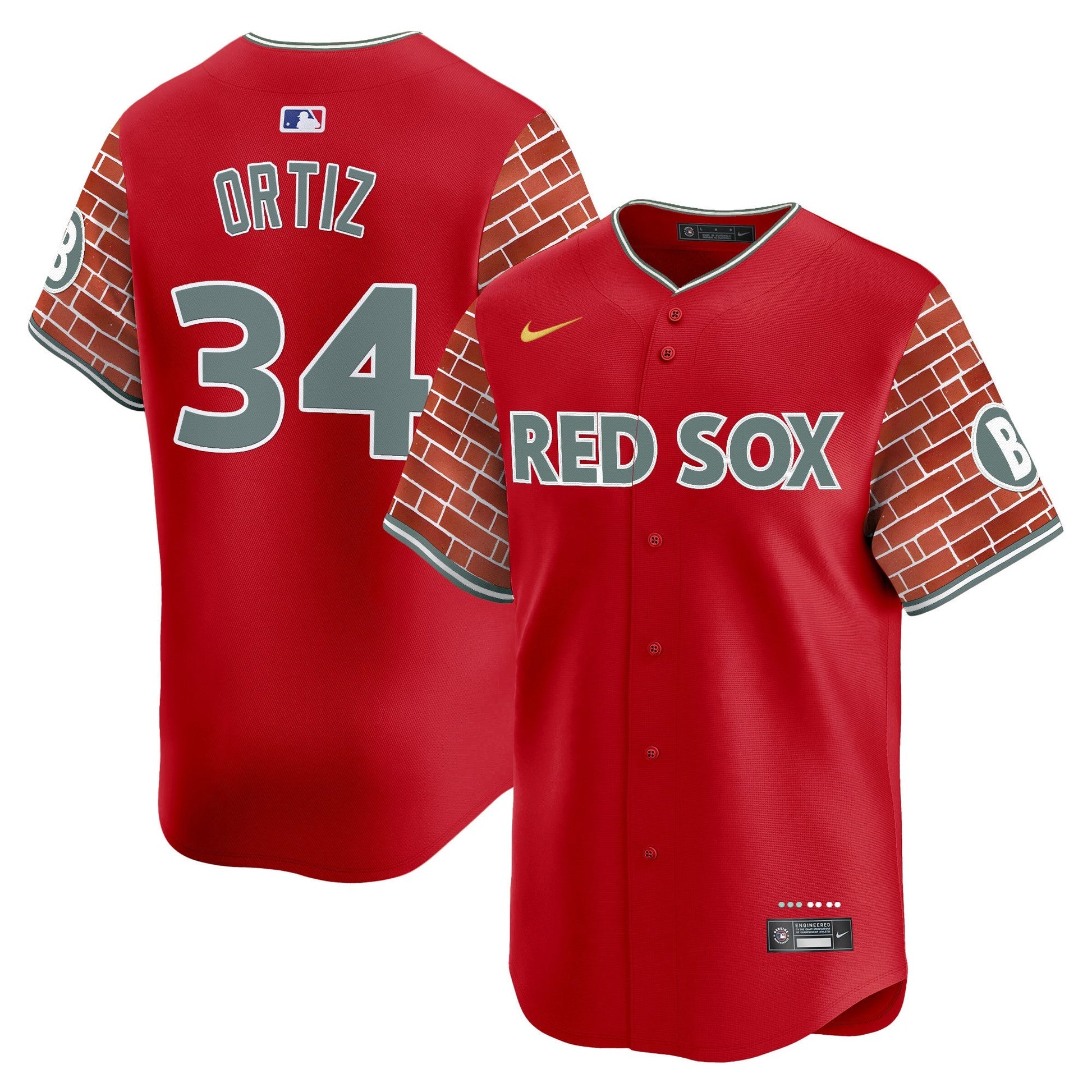 Men's Boston Red Sox 2025 Fenway Red Brick Style Vapor Premier Limited Jersey - Stitched