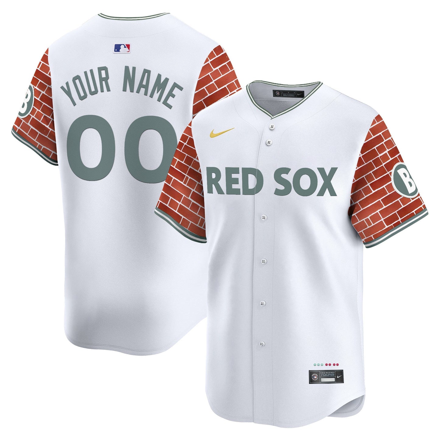 Boston Red Sox 2025 Fenway Red Brick Style Vapor Premier Limited Custom Jersey - Stitched