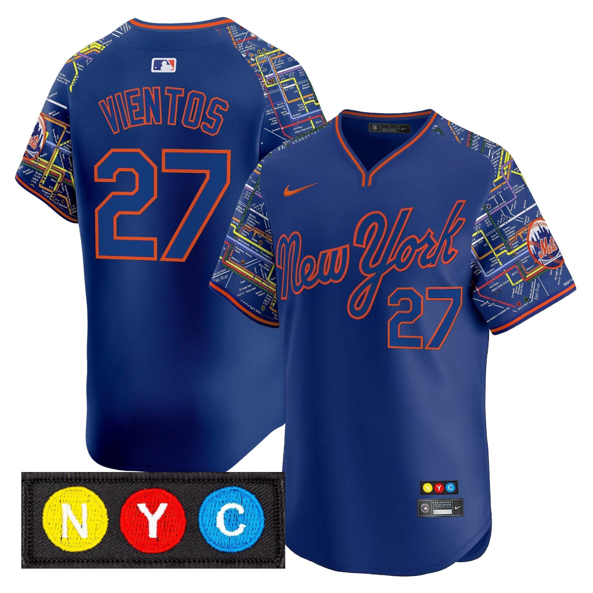 Men's New York Mets Subway Style Vapor Premier Limited Jersey - Stitched