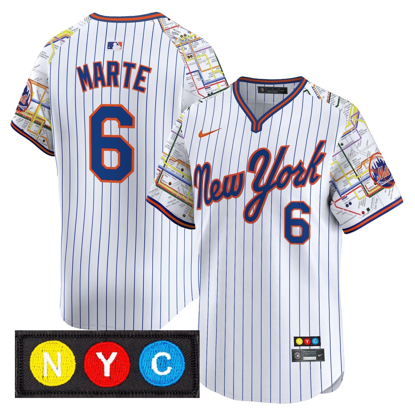 Men's New York Mets Subway Style Vapor Premier Limited Jersey - Stitched