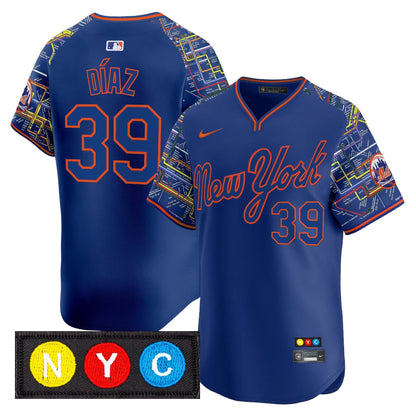 Men's New York Mets Subway Style Vapor Premier Limited Jersey - Stitched