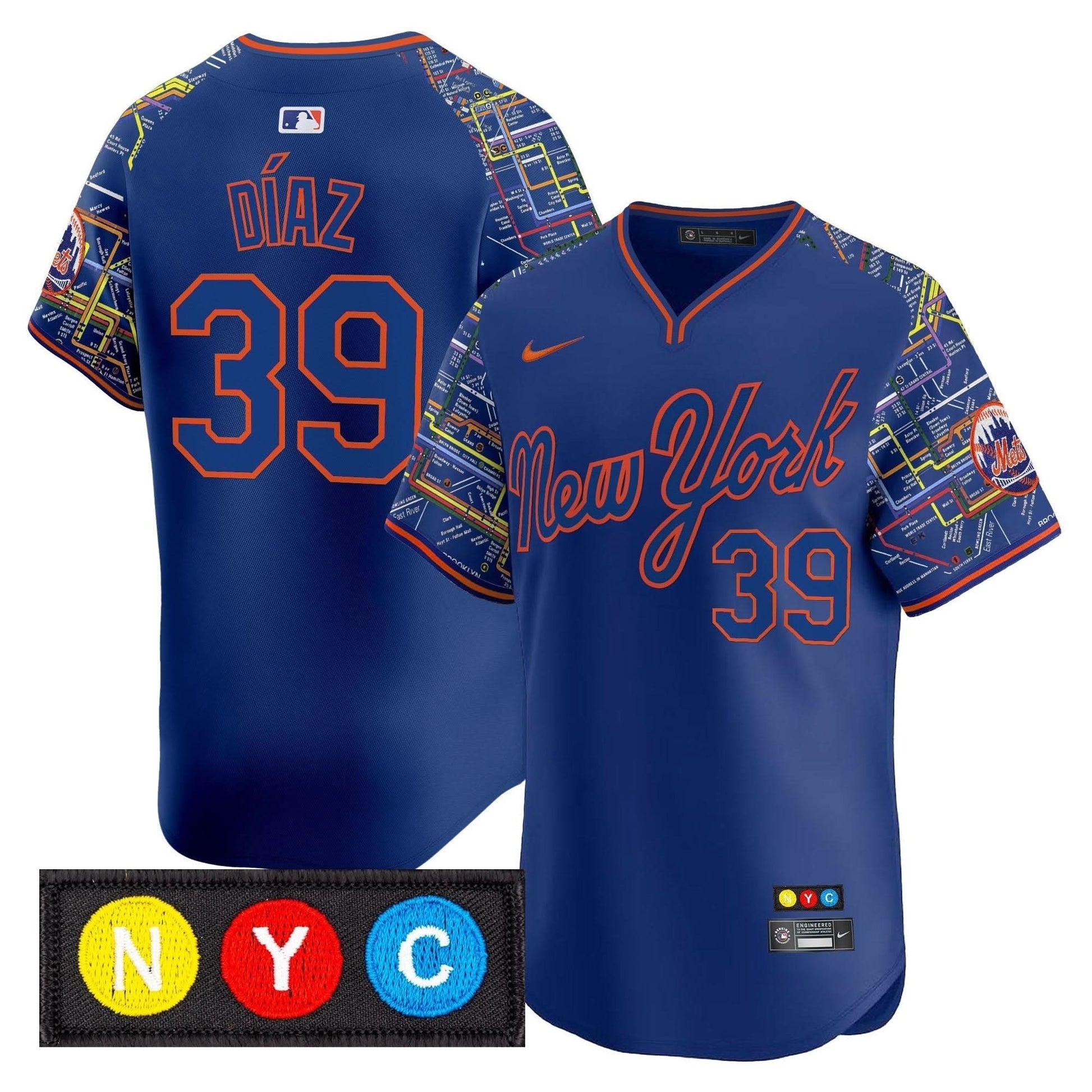 Men's New York Mets Subway Style Vapor Premier Limited Jersey - Stitched