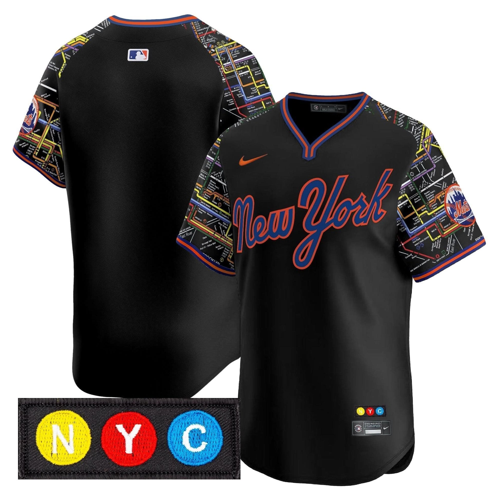 Men's New York Mets Subway Style Vapor Premier Limited Jersey - Stitched