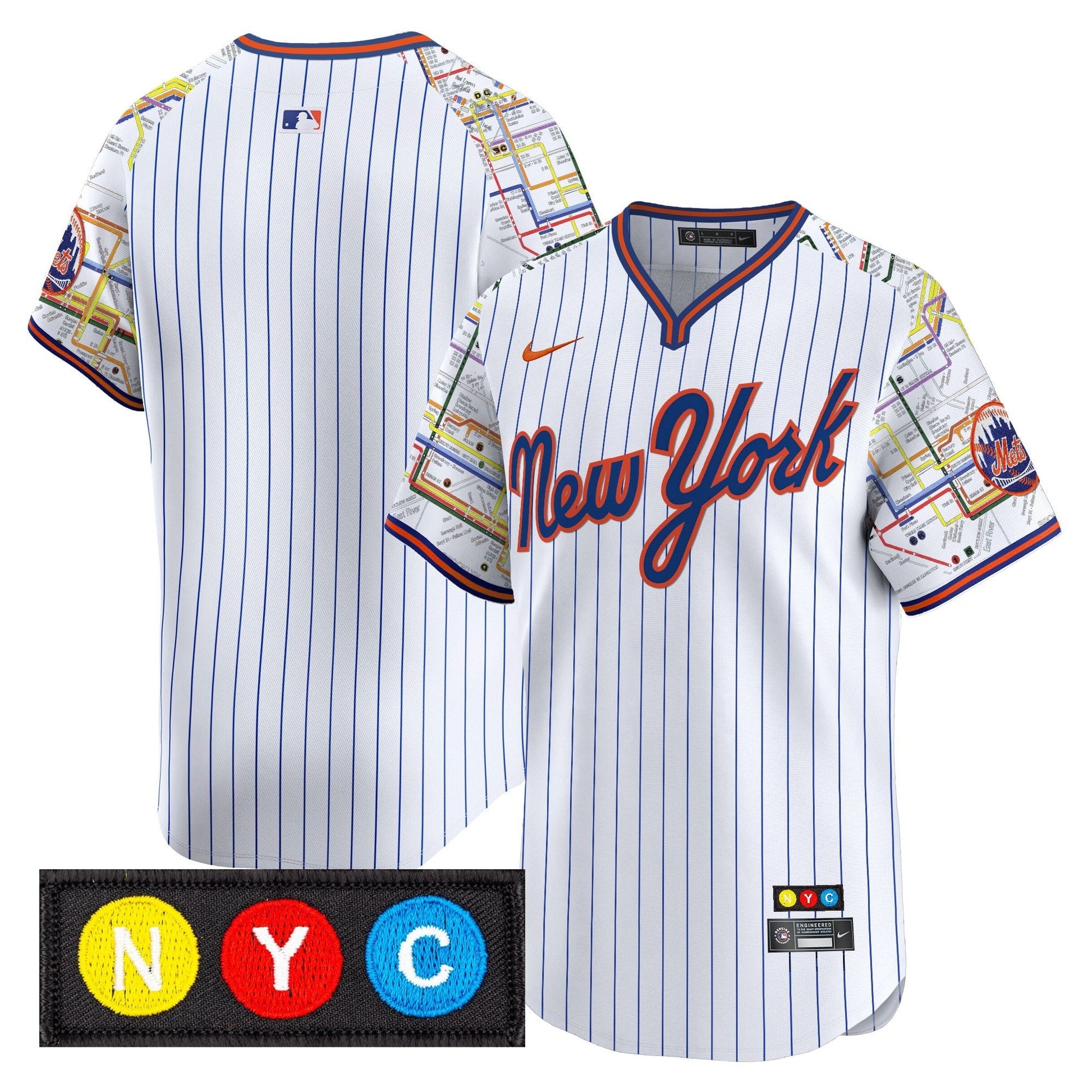 Men's New York Mets Subway Style Vapor Premier Limited Jersey - Stitched