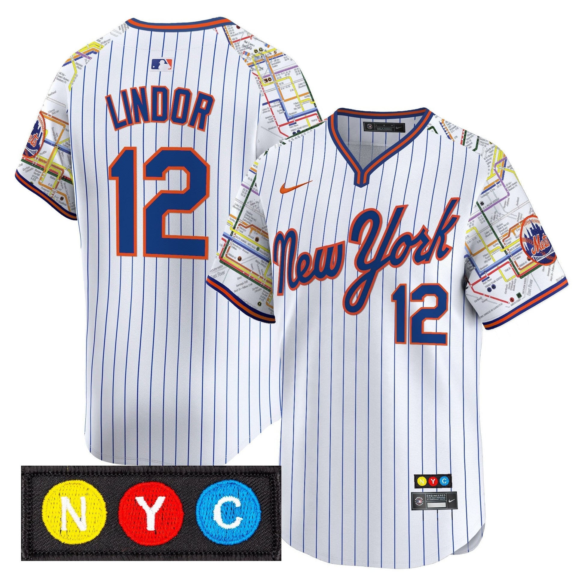 Men's New York Mets Subway Style Vapor Premier Limited Jersey - Stitched