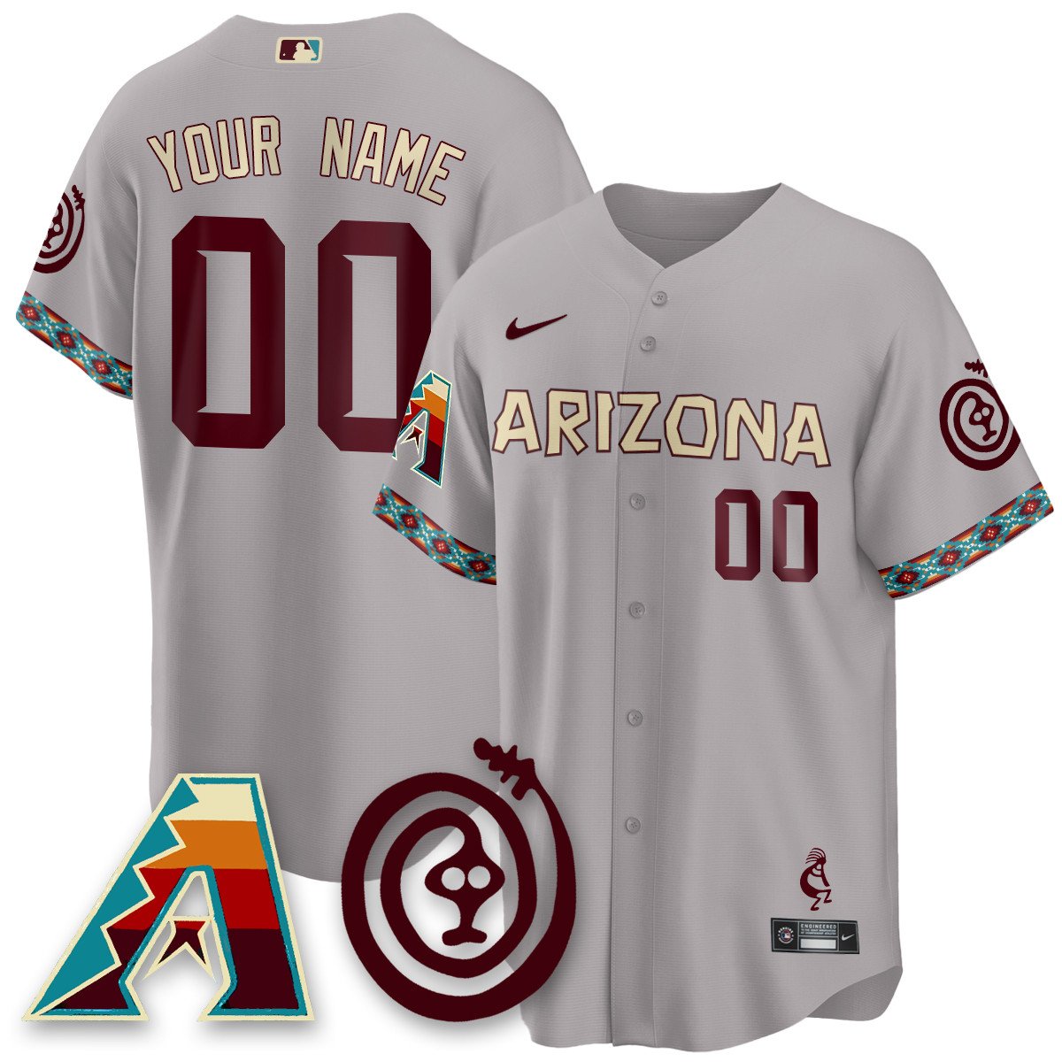 Custom Gender/Name Arizona Diamondbacks City Connect Concept Jersey V2 - All Stitched