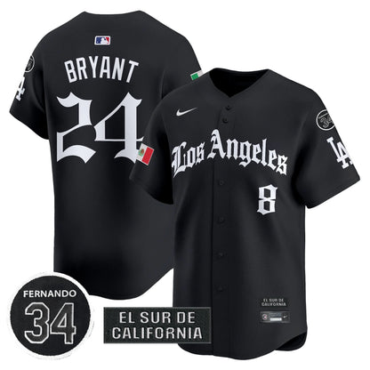 Men's Dodgers Mexico 2025 LA Gothic Style Patch Vapor Premier Limited Jersey - All Stitched