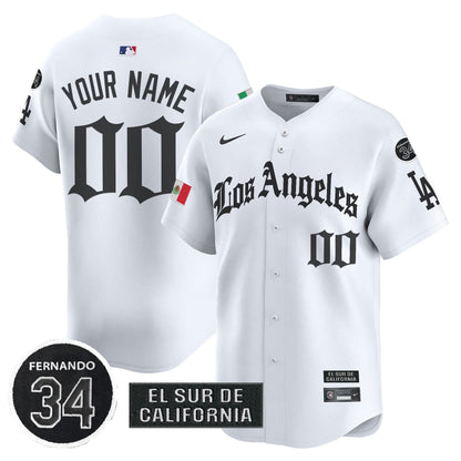 Dodgers Mexico 2025 LA Gothic Style Patch Vapor Premier Limited Custom Jersey - All Stitched