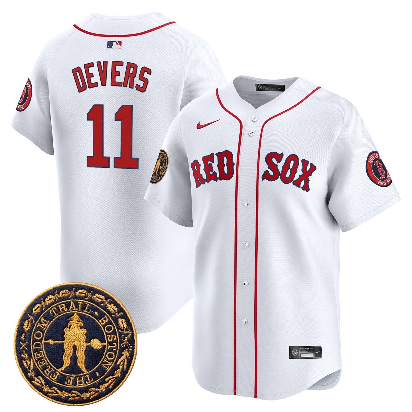 Men's Boston Red Sox Freedom Trail Patch Vapor Premier Limited Jersey - All Stitched