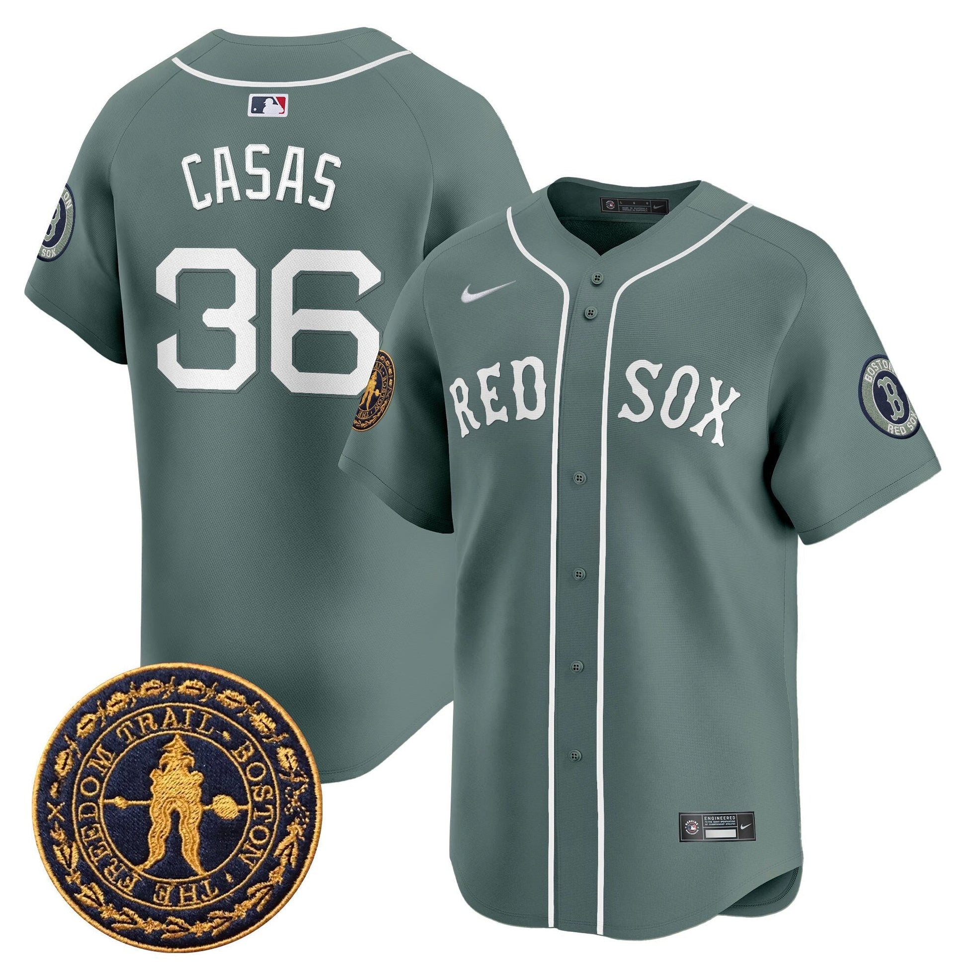 Men's Boston Red Sox Freedom Trail Patch Vapor Premier Limited Jersey - All Stitched