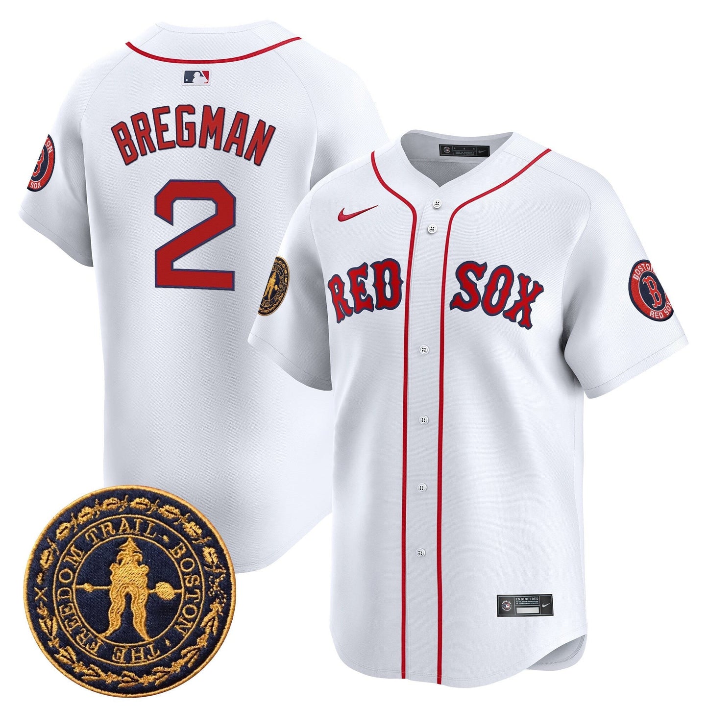 Men's Boston Red Sox Freedom Trail Patch Vapor Premier Limited Jersey - All Stitched