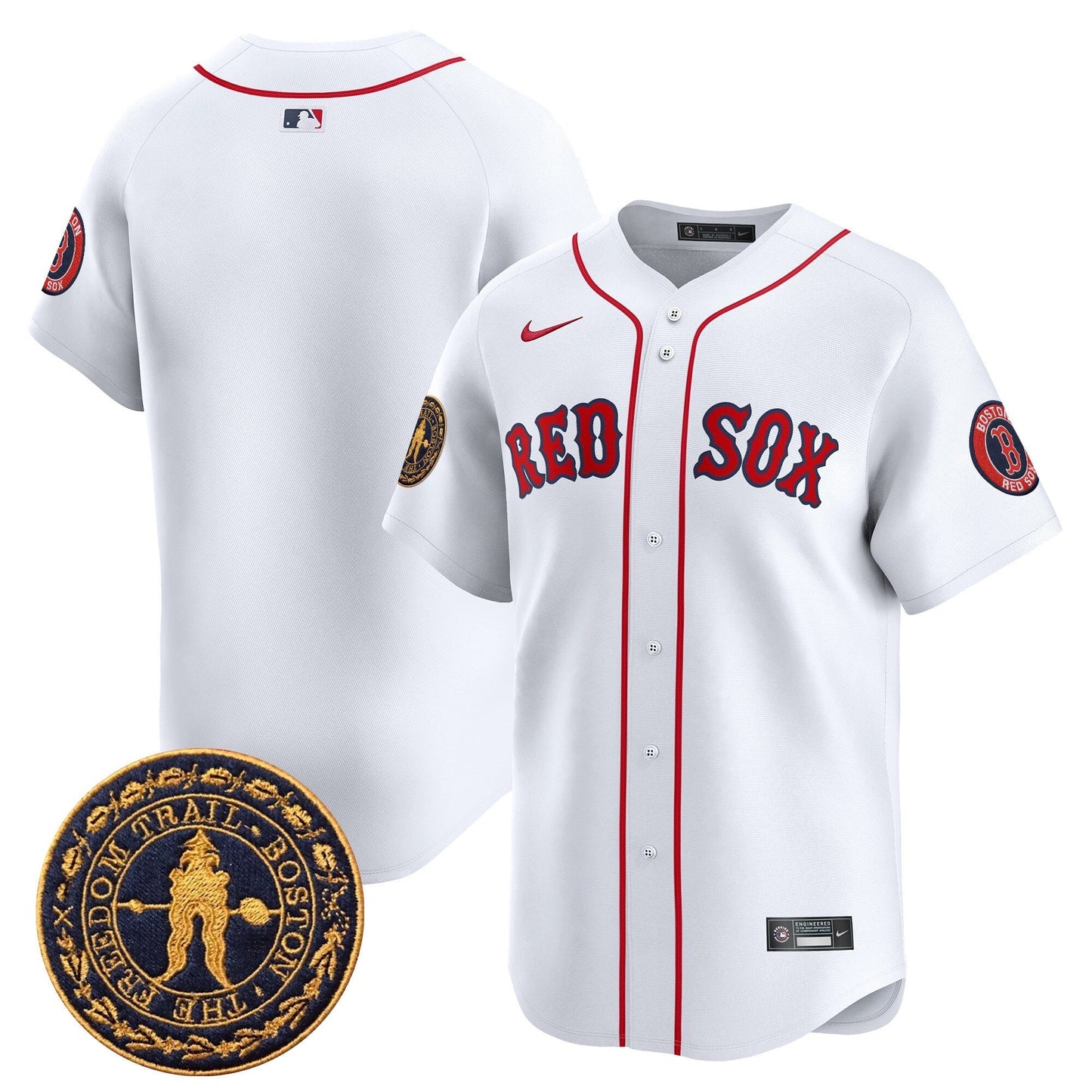 Men's Boston Red Sox Freedom Trail Patch Vapor Premier Limited Jersey - All Stitched