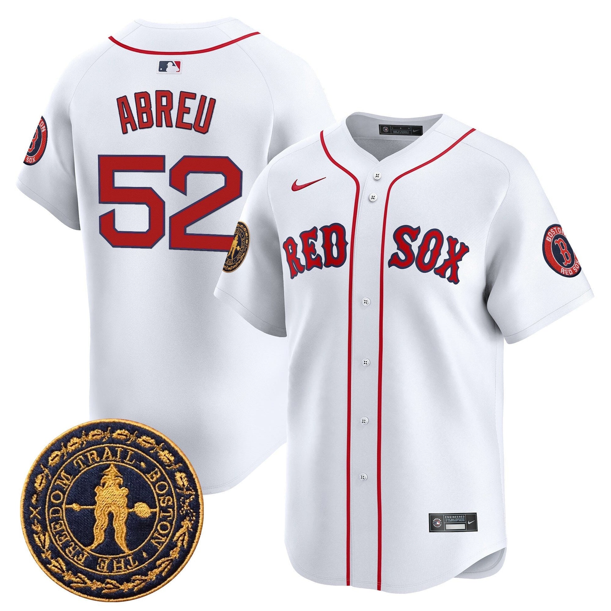 Men's Boston Red Sox Freedom Trail Patch Vapor Premier Limited Jersey - All Stitched