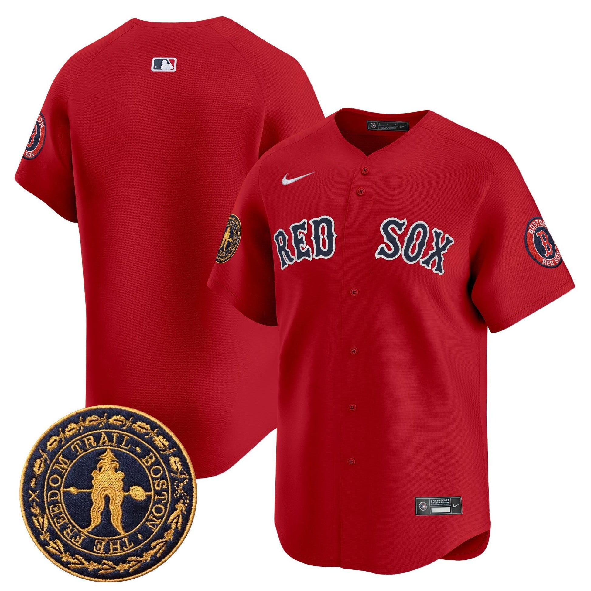 Men's Boston Red Sox Freedom Trail Patch Vapor Premier Limited Jersey - All Stitched
