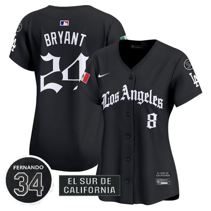 Women's Dodgers Mexico 2025 LA Gothic Style Patch Vapor Premier Limited Jersey - All Stitched